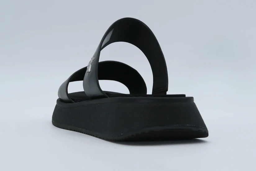 Calvin Klein Slide Double Strap Σανδάλια Μαύρα