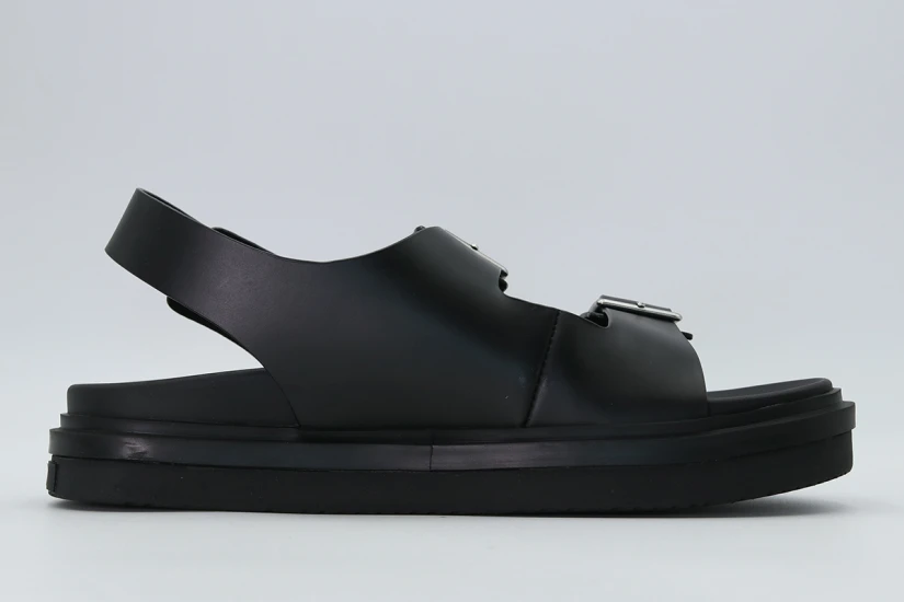 Calvin Klein Flat Molded Buckle Γυναικεία Σανδάλια Μαύρα