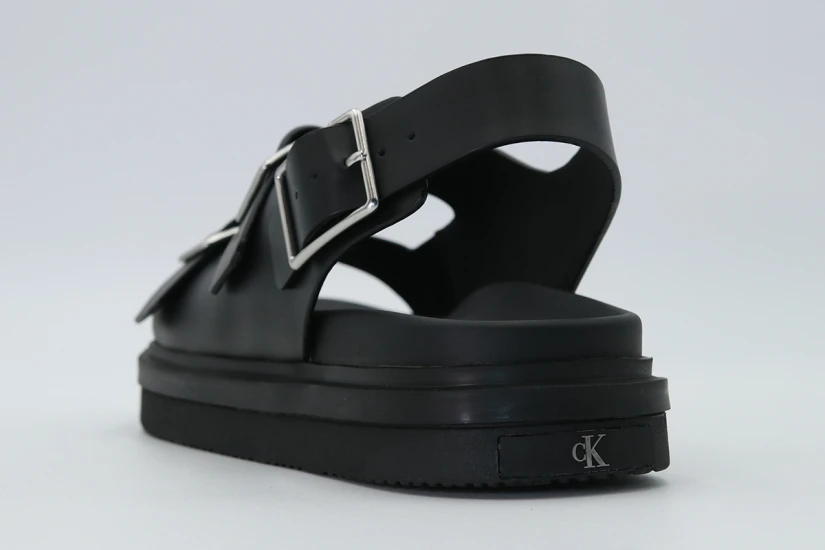 Calvin Klein Flat Molded Buckle Γυναικεία Σανδάλια Μαύρα