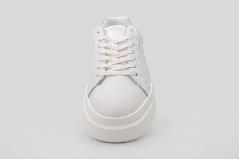 Calvin Klein Avenue Leather Silver Tab Γυναικεία Sneakers Λευκά, Ασημί