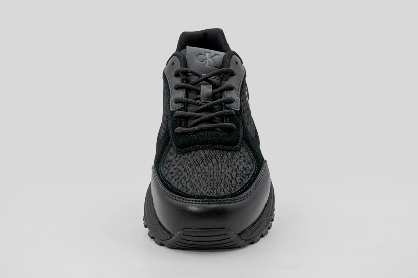 Calvin Klein Leather And Breathable Mesh Γυναικεία Sneakers Μαύρα