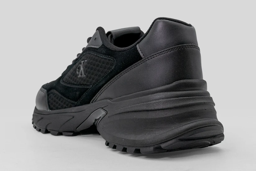 Calvin Klein Leather And Breathable Mesh Γυναικεία Sneakers Μαύρα