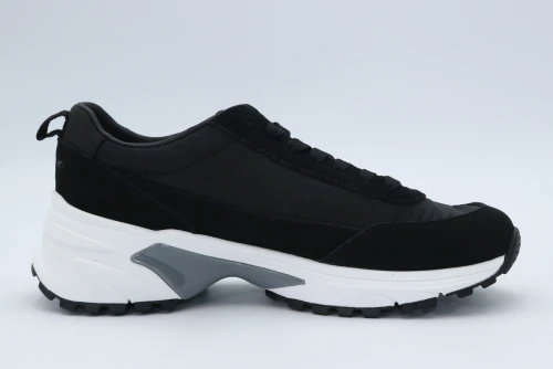 Calvin Klein Suede And Emblem Logo Nylon Trainers Sneakers (YW0YW01995 01O)