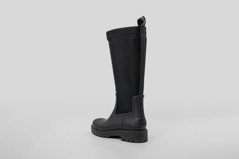 Calvin Klein Tall Heeled Flexible Lug Sole Γυναικείες Γαλότσες Μαύρες